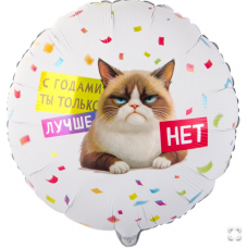  К 18" РУС С ГОДАМИ ТЫ ЛУЧШЕ Кот Сердитый